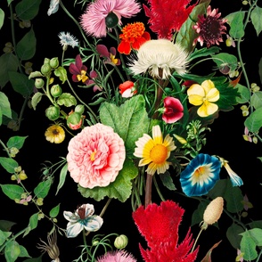 Floral art,vintage flowers, roses,colourful,blossom,nature,garden,summer,spring,
