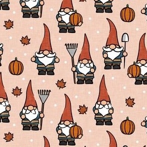 fall gnomes - blush - autumn leaves and pumpkins - LAD21