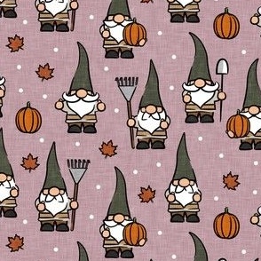 fall gnomes - mauve - autumn - LAD21
