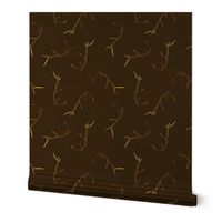 Large Antlers on dark leather texture