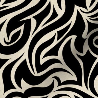 Flow: abstract black and cream 