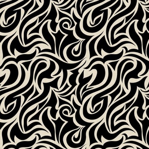 Flow: abstract black and cream 
