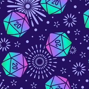 Aurora Dice with Purple Fireworks (Large Scale)