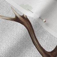 Oak and Antlers on light gray (large)