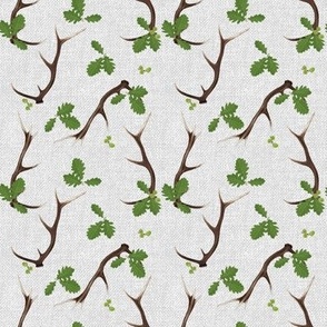 Oak and Antlers on light gray (small)