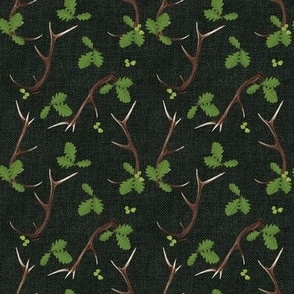 Oak and Antlers on very dark Green (small)