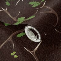 Oak and Antlers on Leather texture (large)