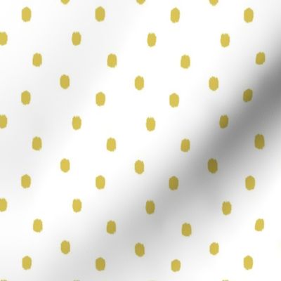 Ikat Polka Dot - White Citron Yellow Regular Scale