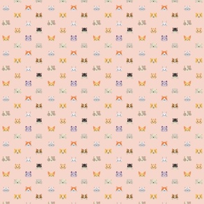 Cat Polka - blush pink