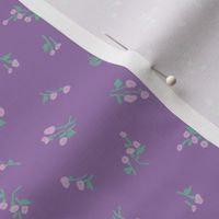 1930's Feedsack Poppy Floral in English Lavender + Lilac