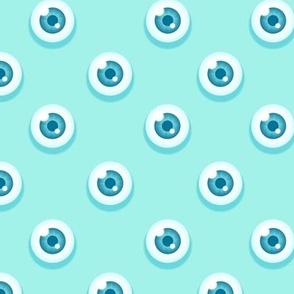 Eyeball Polka Dots Pastel Teal