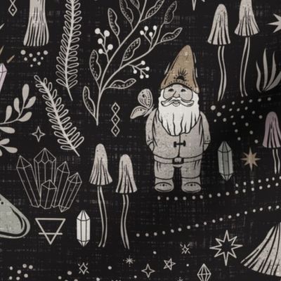 Earthy magical forest gnomes with crystals - medium, dark chocolate