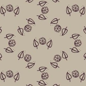 Handmade carved orange fruit block print seamless pattern.