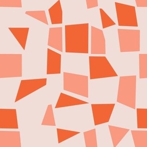 Mid-Century Geometric ~ Coral and Pink