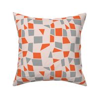Mid-Century Geometric ~ Grey and Coral 