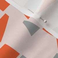 Mid-Century Geometric ~ Grey and Coral 