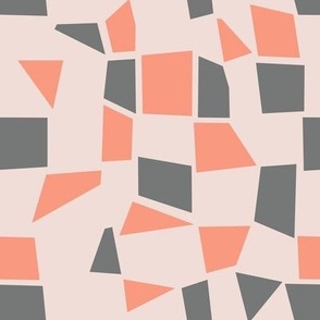 Mid-Century Geometric ~ Grey and Pink  