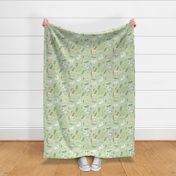 Farm leaf  green linen