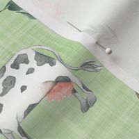 Farm leaf  green linen