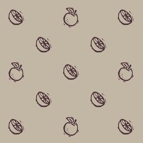  Handmade carved orange fruit block print seamless pattern. 