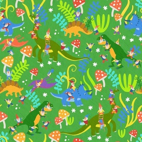 Gnomes Versus the Dinosaurs - Jungle Green