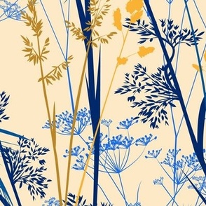 in the wild meadow - beige/blue