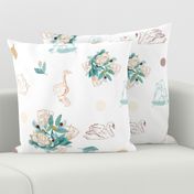 Birds, floral, "LOVE OF BIRDS AND FLOWERS",  flowers, birds, geese, goose, doves, hummingbirds, pastel, colorful, "JG Anchor Designs"