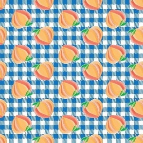 peaches on small gingham 