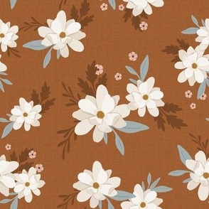 Charlotte Floral on Terracotta - Medium Scale