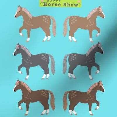 8x8 Small Happy Horses for FQ