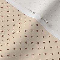 Warm brown polka dots on cream, small scale