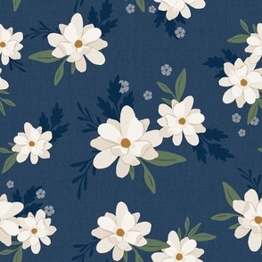 Charlotte Floral on Navy - Medium Scale