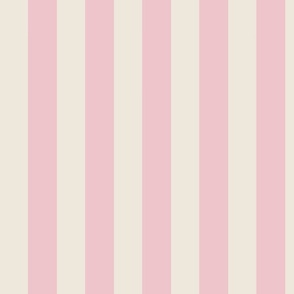Samantha - 4 inch Stripe - Pink and Cream - #5H - #EDC5CB