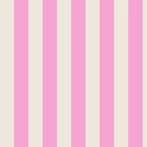 Samantha - 4 inch Stripe - Blazing Pink and Cream - #17H - #F6A5D3