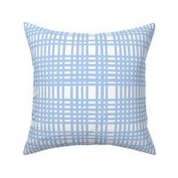 Loose Weave Light Blue on White