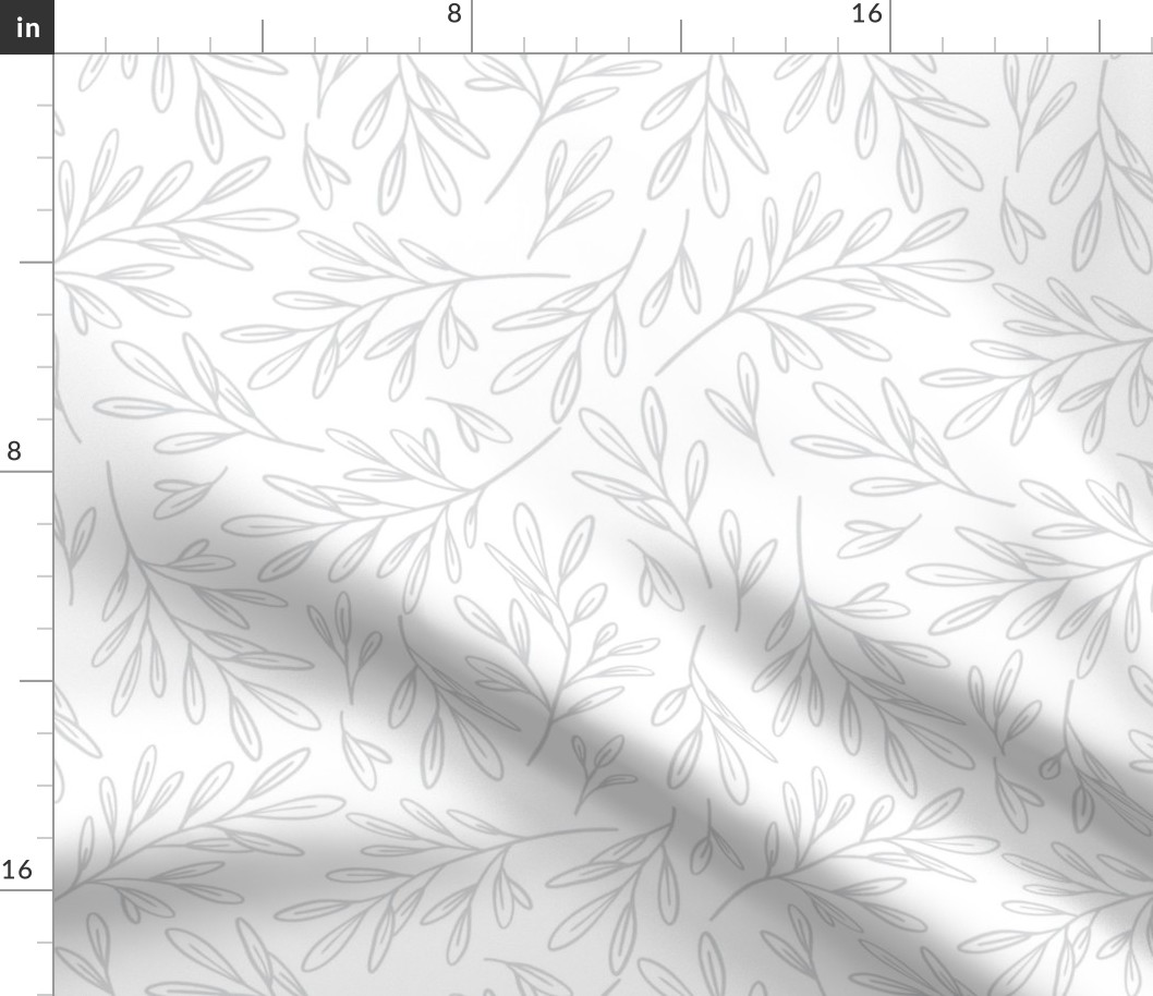 Simple Botanical - Gray, Large Scale