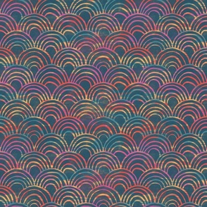 Rainbow scales - medium  - blue