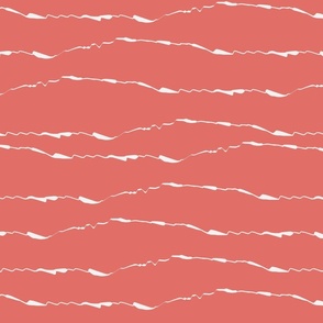 White hand drawn lines on red background