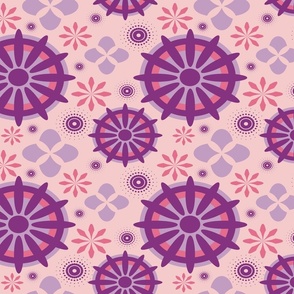 Abstract wheels pink purple