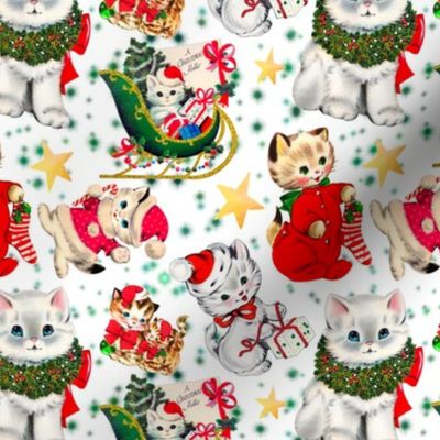 Kitty Cats Santa Christmas 6” repeat 