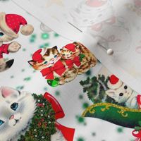 Kitty Cats Santa Christmas 6” repeat 