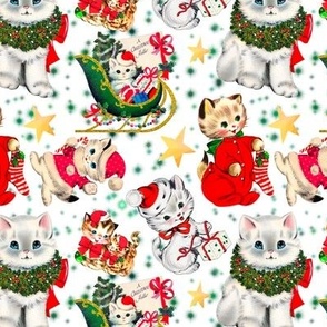 Kitty Cats Santa Christmas 