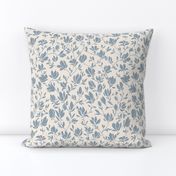 Flora - Dove Blue on Cream