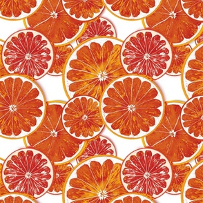  Pop art citrus slices orange on white background