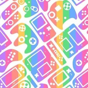  Video Game Controllers Light Rainbow