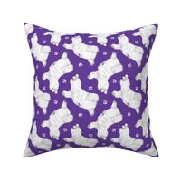 Trotting Maltese and paw prints - purple