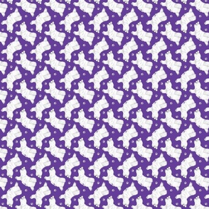 Tiny Trotting Maltese and paw prints - purple