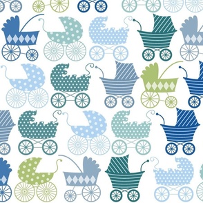 Stroller Chic Muted Blues - Large