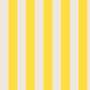 Samantha - 4 inch Stripe - Yellow and Cream - #4B - #FEDD40