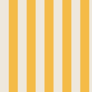 Samantha - 4 inch Stripe - Medici Yellow and Cream - #12B - #F4BC46